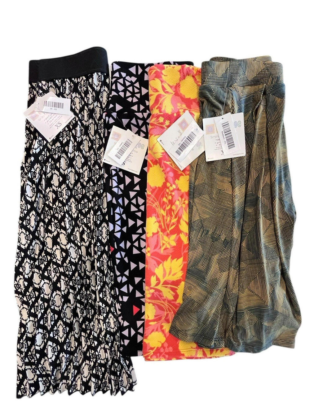 Lularoe Bundle Sz X Small (0-2) Lot of 4 pcs NWT Skirts Pleated & Pencil 2865.8